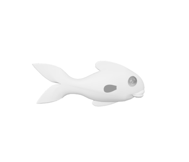 screenshot of a 3D modeled fish
